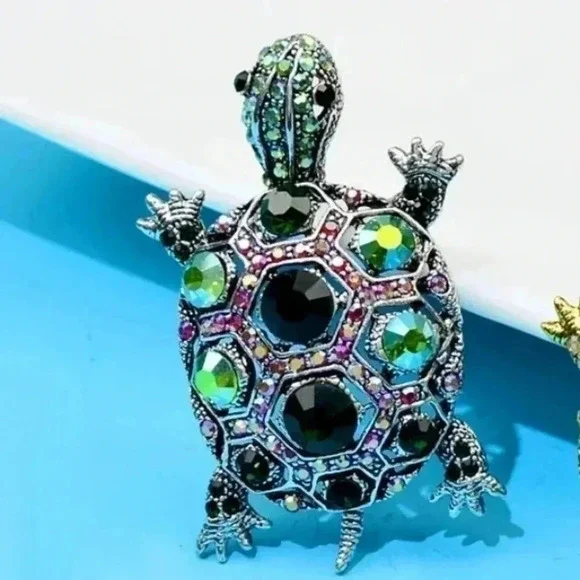 Turtle Hot Cloth Dress Hat Brooch - Picture 2 of 2